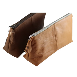 CAROLINE Clutch XL - Cognac